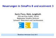 Neuerungen in SimaPro 8 und ecoinvent 3.01 - ESU-services Ltd.