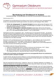 Merkblatt Schulbesuch im Ausland - Gymnasium Ottobrunn