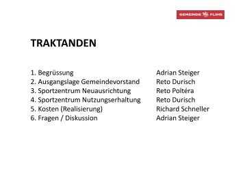 Präsentation Infoveranstaltung Prau La Selva ... - Gemeinde Flims