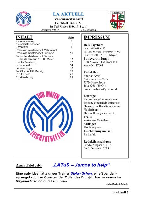 Vereinszeitschrift - la tus mayen