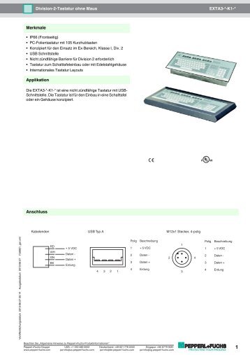 EXTA3-*-K1-* Division-2-Tastatur ohne Maus ... - Pepperl+Fuchs