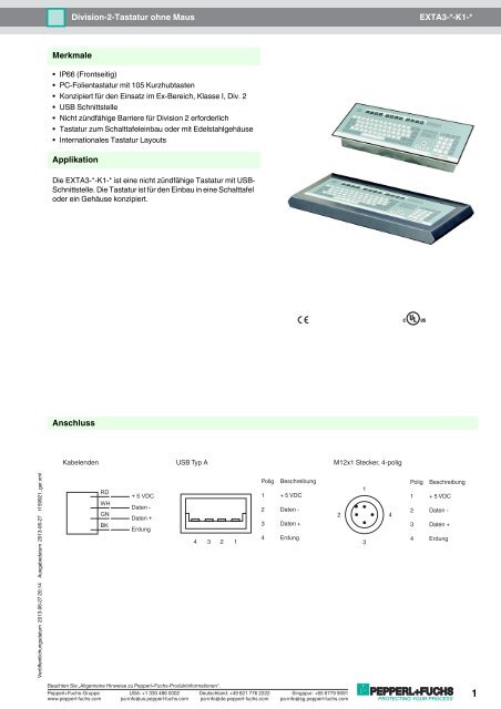 EXTA3-*-K1-* Division-2-Tastatur ohne Maus ... - Pepperl+Fuchs