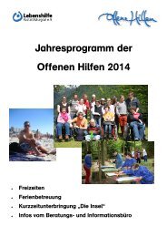 Jahresprogramm der Offenen Hilfen 2014 - Lebenshilfe Rastatt ...