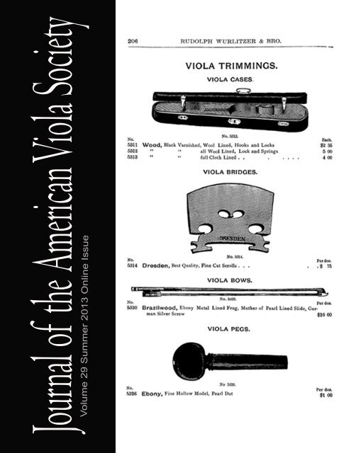 Summer 2013 - The American Viola Society