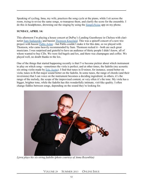 Summer 2013 - The American Viola Society