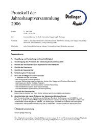 Protokoll der Jahreshauptversammlung 2006 - Dielinger Runde e.v.