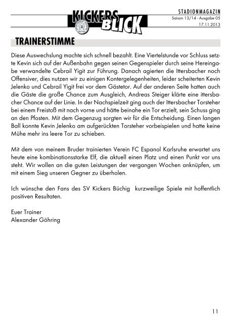Kickers-Blick_05_2013-2014.pdf - SV Kickers Büchig