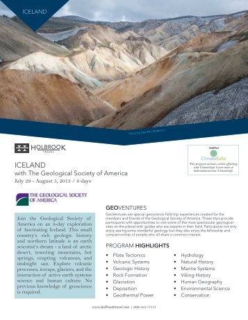 ICELAND - Geological Society of America