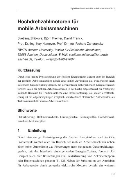 Hybridantriebe für mobile Arbeitsmaschinen - Home - Institut für ...