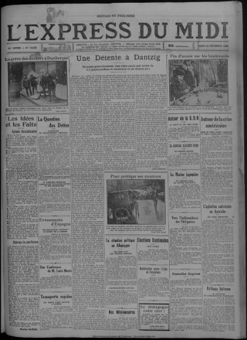 20 décembre 1932 - Presse régionale
