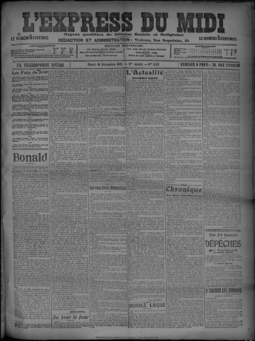 10 Décembre 1907 - Presse régionale