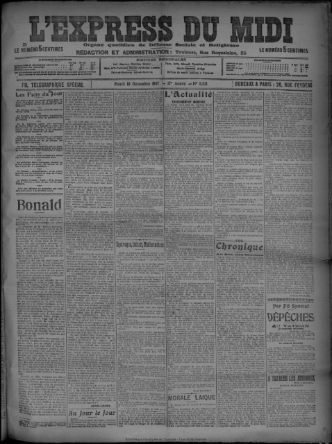 10 Décembre 1907 - Presse régionale