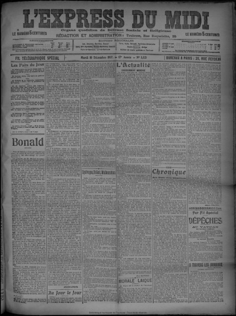 10 Décembre 1907 - Presse régionale