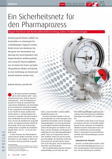 Ein Sicherheitsnetz für den Pharmaprozess - Wika