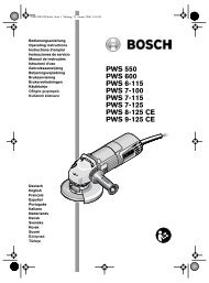 PWS 550 PWS 600 PWS 6-115 PWS 7-100 PWS 7-115 PWS 7-125 ...