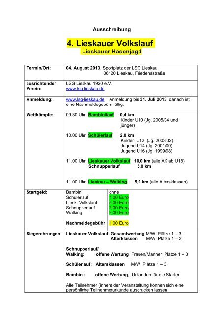 4. Lieskauer Volkslauf - LG Merseburg