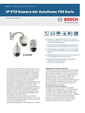 IP-PTZ-Kamera der AutoDome 700 Serie - Bosch Security Systems