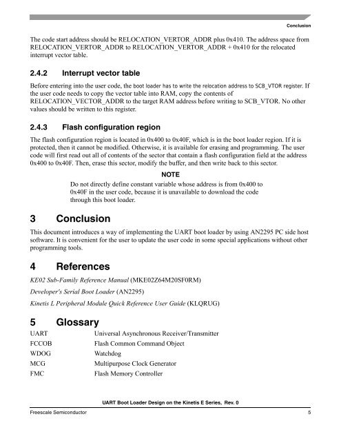 AN4767, UART Boot Loader Design on the Kinetis E Series ...