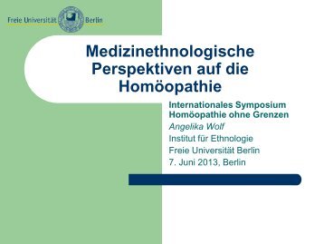 Vortrag von Angelika Wolf - Homöopathen ohne Grenzen