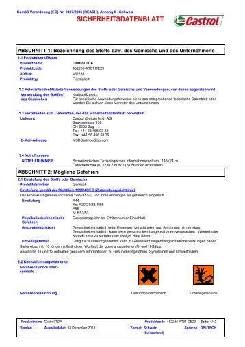 SICHERHEITSDATENBLATT - BP