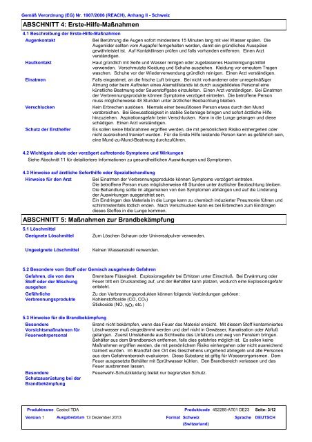 SICHERHEITSDATENBLATT - BP