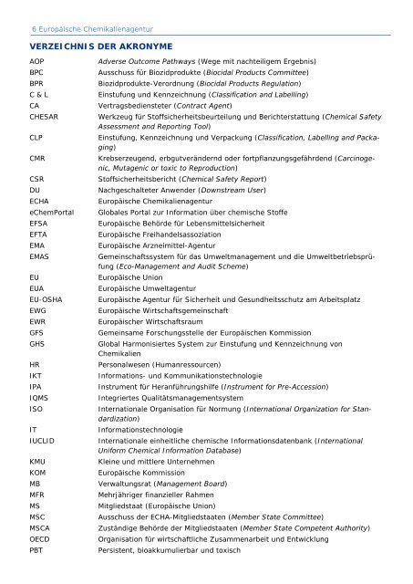 Mehrjähriges Arbeitsprogramm 2014-2018 - ECHA - Europa