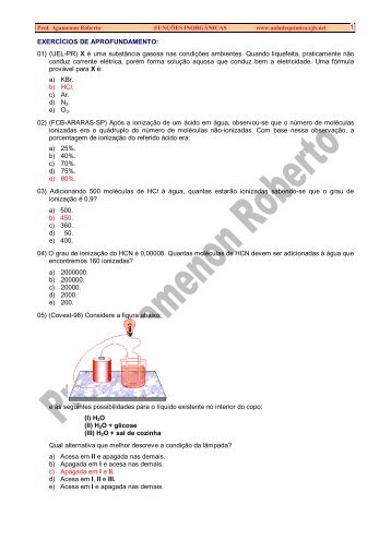 Exerc%C3%ADcios - fun%C3%A7%C3%B5es inorg%C3%A2nicas - 1