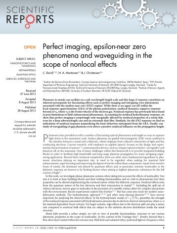 Perfect imaging, epsilon-near zero phenomena and ... - Orbit