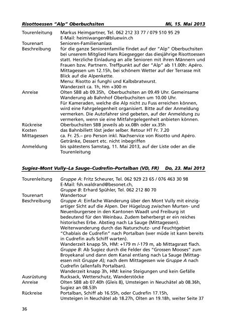 April 2013 Clubmitteilungen Nr. 2 - Sac-olten.ch