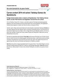 Carrera erobert 2014 mit seinen Tabletop Games die Spieletische