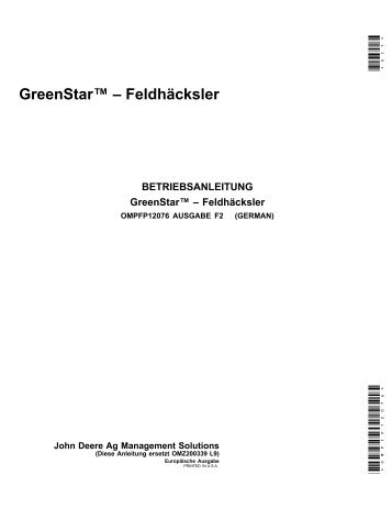 GreenStar™ – Feldhäcksler - StellarSupport - John Deere