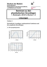 Seminare zu den physikalischen Grundlagen Lösungen