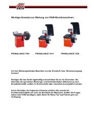 Wartungshinweise PKW-Wuchtmaschinen Wichtige ... - tta-shop.de