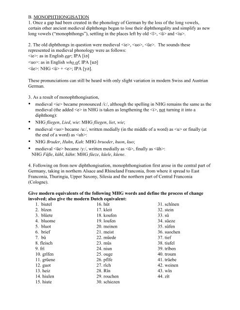 A. DIPHTHONGISATION 1. The three main diphthongs of ... - uSpace