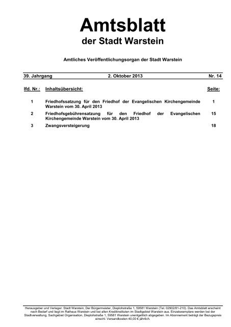 Amtsblatt - Warstein