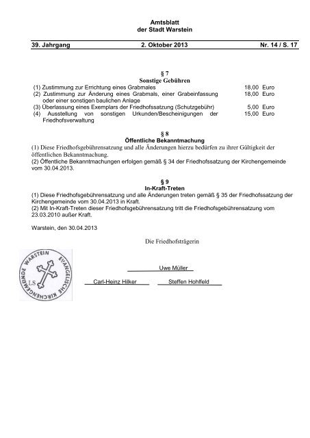 Amtsblatt - Warstein