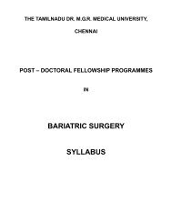 Bariatric Surgery - Tamil Nadu Dr. M G R Medical University