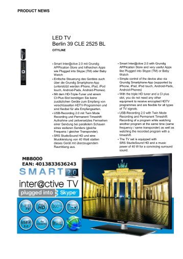 LED TV Berlin 39 CLE 2525 BL - dcc-records.de