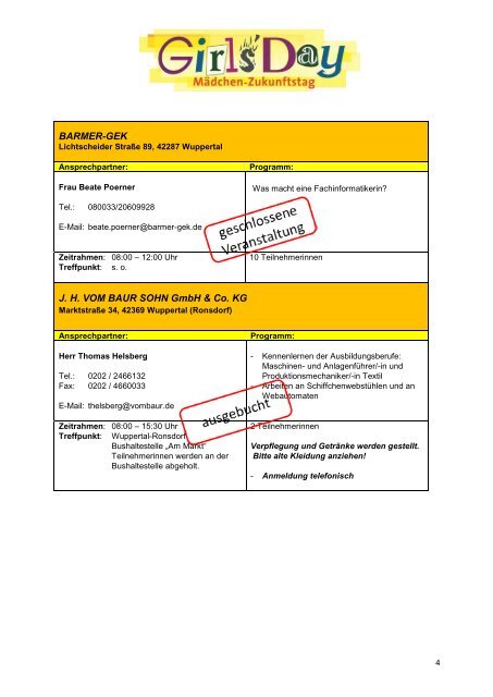 Programm - Stadt Wuppertal