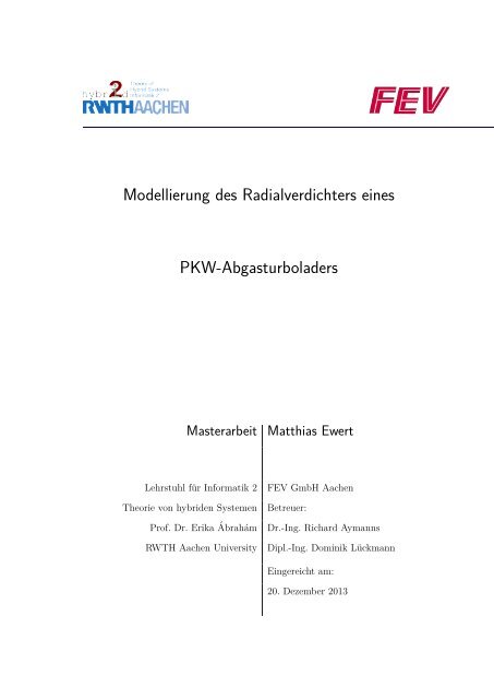 Modellierung des Radialverdichters eines PKW-Abgasturboladers