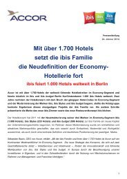 Mit über 1700 Hotels setzt die ibis-Familie ihre Revolution in ... - Accor