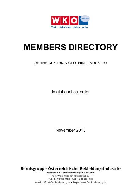 MEMBERS DIRECTORY - Advantage Austria