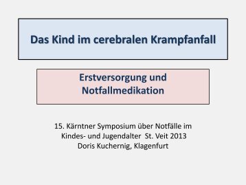 Das Kind im cerebralen Krampfanfall Erstversorgung und ...