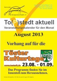 August 2013 - Kommunale Agenda 21 in der Samtgemeinde Tostedt ...