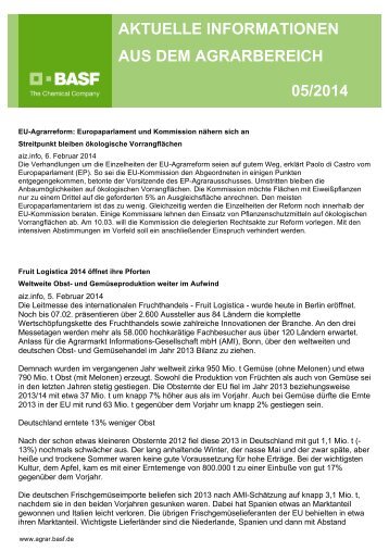 aktuelle informationen aus dem agrarbereich 05/2014 - BASF ...