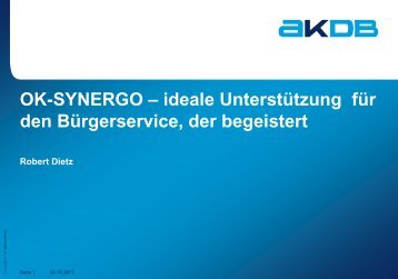 OK-SYNERGO – ideale Unterstützung für den Bürgerservice ... - AKDB