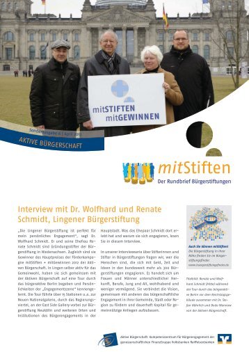 mitStiften - Der Rundbrief Bürgerstiftungen - Aktive Bürgerschaft e.V.