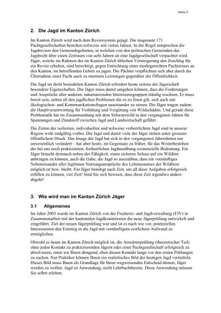 Wegleitung zur Jägerprüfung (PDF, 16 Seiten, 183 kB) - Amt für ...