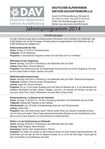 Jahresprogramm 2014 - Alpenverein-Aschaffenburg.de