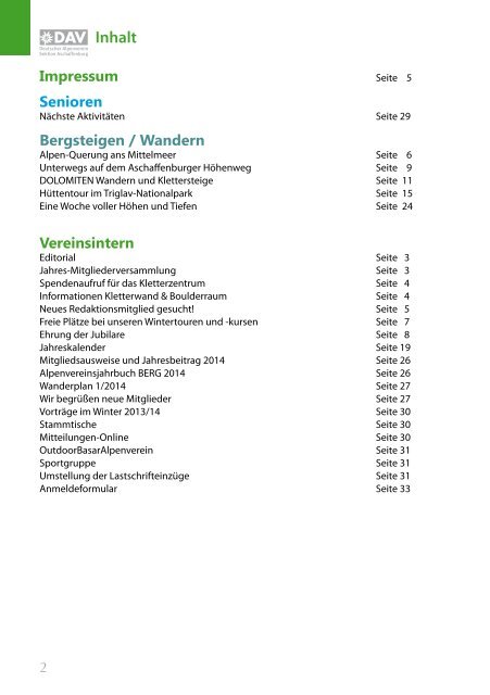 Mitteilungen 01-2014 - Alpenverein-Aschaffenburg.de
